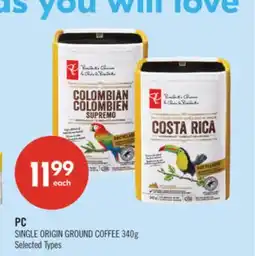 Shoppers Drug Mart PC SINGLE ORIGIN GROUND COFFEE offer