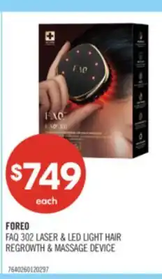Shoppers Drug Mart FOREO FAQ 302 LASER & LED LIGHT HAIR REGROWTH & MASSAGE DEVICE offer