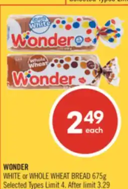 Shoppers Drug Mart WONDER WHITE or WHOLE WHEAT BREAD offer
