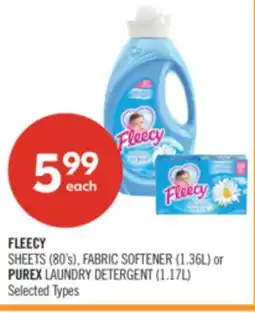Shoppers Drug Mart FLEECY SHEETS (80's), FABRIC SOFTENER (1.36L) or PUREX LAUNDRY DETERGENT (1.17L) offer