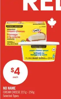 Shoppers Drug Mart NO NAME CREAM CHEESE offer