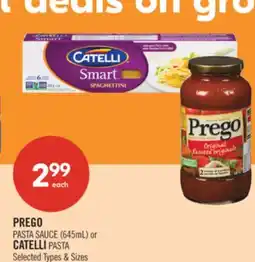 Shoppers Drug Mart PREGO PASTA SAUCE (645mL) or CATELLI PASTA offer