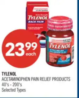 Shoppers Drug Mart TYLENOL ACETAMINOPHEN PAIN RELIEF PRODUCTS 40's - 200's offer