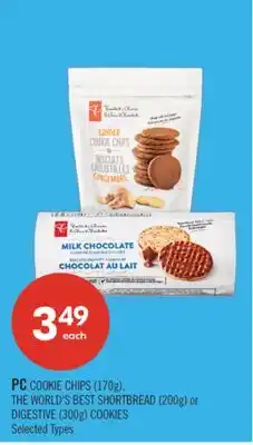 Shoppers Drug Mart PC COOKIE CHIPS (170g), THE WORLD'S BEST SHORTBREAD (200g) or DIGESTIVE (300g) COOKIES offer