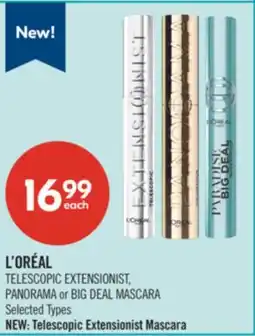 Shoppers Drug Mart L'ORÉAL TELESCOPIC EXTENSIONIST, PANORAMA or BIG DEAL MASCARA offer