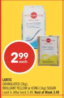 Shoppers Drug Mart LANTIC GRANULATED (2kg), BRILLIANT YELLOW or ICING (1kg) SUGAR offer