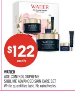 Shoppers Drug Mart WATIER AGE CONTROL SUPREME SUBLIME ADVANCED SKIN CARE SET offer