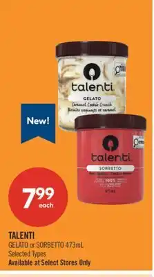 Shoppers Drug Mart TALENTI GELATO or SORBETTO offer