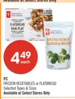 Shoppers Drug Mart PC FROZEN VEGETABLES or FLATBREAD offer