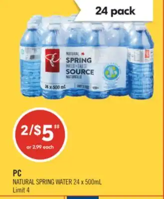 Shoppers Drug Mart PC NATURAL SPRING WATER offer
