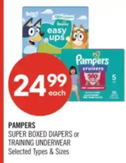 Shoppers Drug Mart PAMPERS SUPER BOXED DIAPERS or TRAINING UNDERWEAR offer