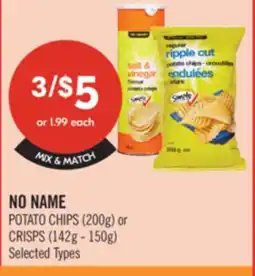 Shoppers Drug Mart NO NAME POTATO CHIPS (200g) or CRISPS (142g - 150g) offer