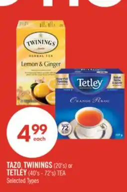 Shoppers Drug Mart TAZO, TWININGS (20's) or TETLEY (40's - 72's) TEA offer
