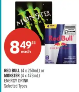 Shoppers Drug Mart RED BULL (4 x 250mL) or MONSTER (4 x 473mL) ENERGY DRINK offer