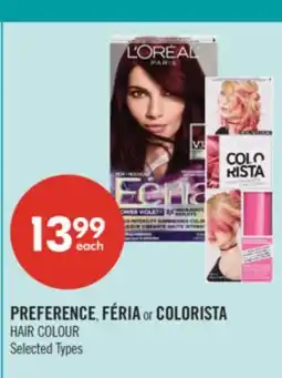 Shoppers Drug Mart PREFERENCE, FÉRIA or COLORISTA HAIR COLOUR offer