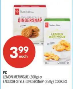 Shoppers Drug Mart PC LEMON MERINGUE (300g) or ENGLISH-STYLE GINGERSNAP (350g) COOKIES offer
