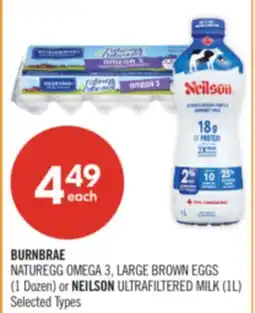 Shoppers Drug Mart BURNBRAE NATUREGG OMEGA 3, LARGE BROWN EGGS (1 Dozen) or NEILSON ULTRAFILTERED MILK (1L) offer