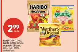 Shoppers Drug Mart MAMBA CHEWY (150g), HARIBO GUMMY (175g) or WERTHER'S ORIGINAL (60g - 150g) CANDY offer
