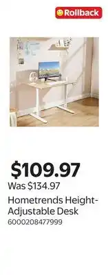 Walmart Hometrends Height-Adjustable Desk offer