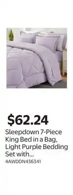 Walmart Sleepdown 7-Piece King Bed in a Bag, Light Purple Bedding Set with Comforter Sets King offer