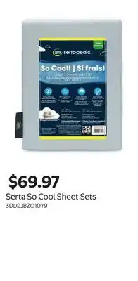 Walmart Serta So Cool Sheet Sets offer