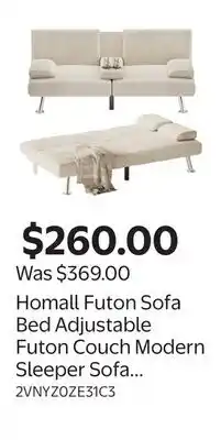 Walmart Homall Futon Sofa Bed Adjustable Futon Couch Modern Sleeper Sofa Bed for Living Room offer