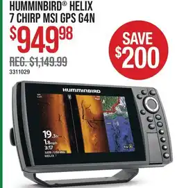 Cabela's HUMMINBIRD HELIX 7 CHIRP MSI GPS G4N offer