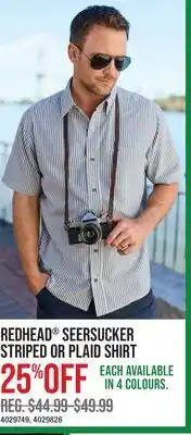 Cabela's REDHEAD SEERSUCKER STRIPED OR PLAID SHIRT offer
