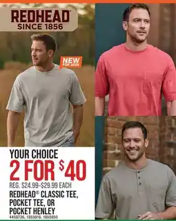 Cabela's REDHEAD CLASSIC TEE, POCKET TEE, OR POCKET HENLEY offer