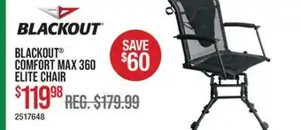 Cabela's BLACKOUT COMFORT MAX 360 ELITE CHAIR offer