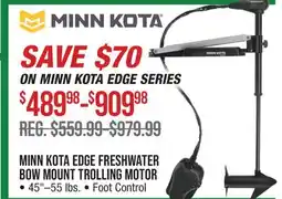 Cabela's MINN KOTA EDGE FRESHWATER BOW MOUNT TROLLING MOTOR offer