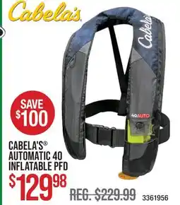 Cabela's CABELA'S AUTOMATIC 40 INFLATABLE PFD offer