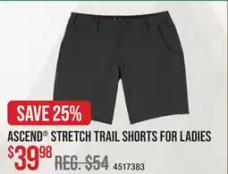 Cabela's ASCEND STRETCH TRAIL SHORTS FOR LADIES offer