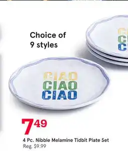Kitchen Stuff Plus 4 Pc. Nibble Melamine Tidbit Plate Set offer