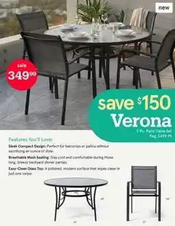 Kitchen Stuff Plus Verona 5 Pc. Patio Table Set offer
