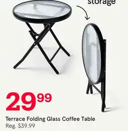 Kitchen Stuff Plus Terrace Folding Glass Coffee Table offer