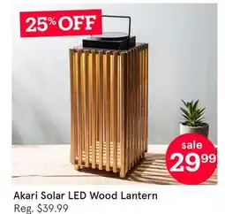 Kitchen Stuff Plus Akari Solar LED Wood Lantern offer