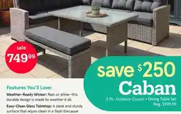 Kitchen Stuff Plus 3 Pc. Outdoor Couch + Dining Table Set offer