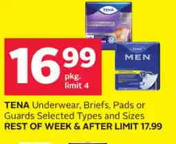 Rexall TENA Underwear, Briefs, Pads or Guards offer