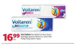 Rexall VOLTAREN Pain Relief 12 Hour Extra Strength, Back & Muscle or Joint Pain 100g-150g offer