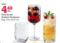 Kitchen Stuff Plus Flow Acrylic Outdoor Drinkware offer