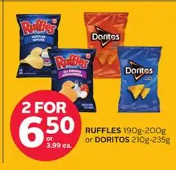 Rexall RUFFLES 190g-200g or DORITOS 210g-235g offer