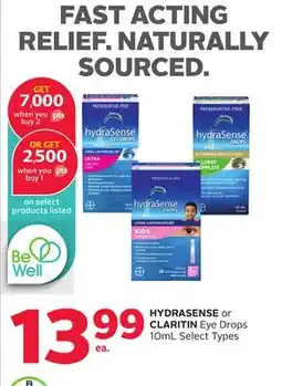 Rexall HYDRASENSE or CLARITIN Eye Drops offer