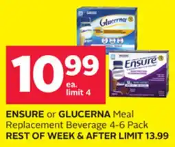 Rexall ENSURE or GLUCERNA Meal Replacement Beverage offer