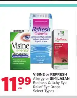 Rexall VISINE or REFRESH Allergy or SIMILASAN Redness & Itchy Eye Relief Eye Drops offer