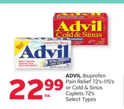Rexall ADVIL Ibuprofen Pain Relief 72' s-115' s or Cold & Sinus Caplets 72' s offer