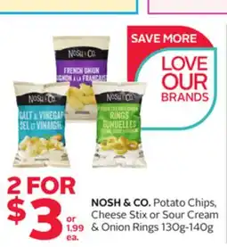 Rexall NOSH & CO. Potato Chips, Cheese Stix or Sour Cream & Onion Rings offer