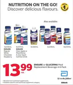 Rexall ENSURE or GLUCERNA Meal Replacement Beverage offer