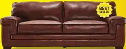 Leon's Stampede Leather Sofa - Chestnut offer