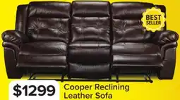 Leon's Cooper Leather Reclining Sofa - Brown offer